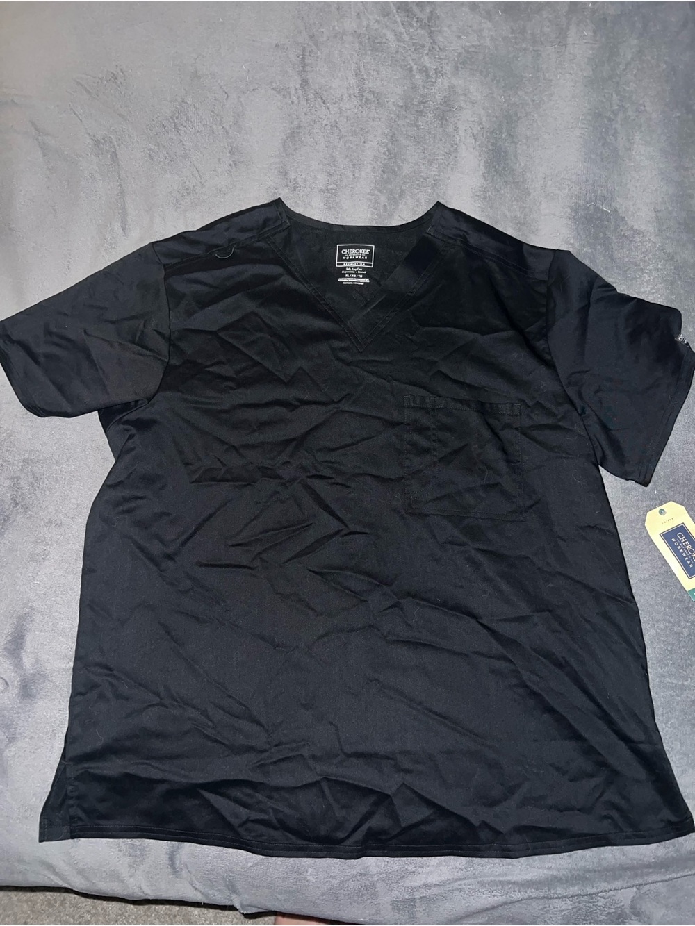 Cherokee Unisex Black V-Neck Scrub Top
